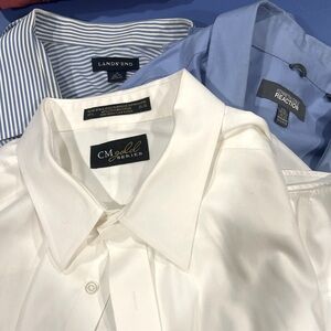 3 Oxford shirts. Lands end/ Kenneth Cole/gm gold.